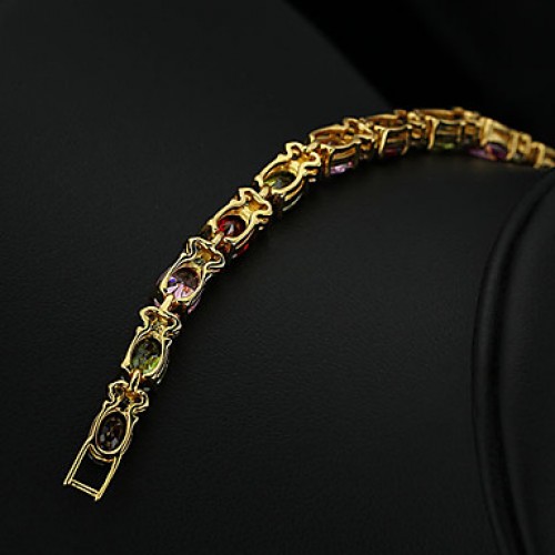 2015 New Brand Fashion Women Multicolor Ruby CZ Charms Classic Tennis Bracelets