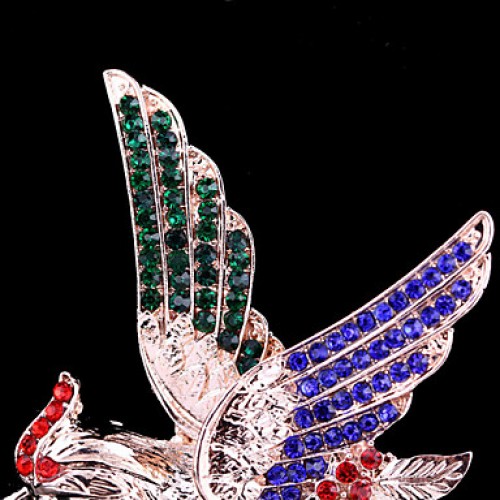 Women's Crystal Fung-hwangPhoenix Animal Brooch for Wedding Party Decoration Scarf ,Fine Jewelry