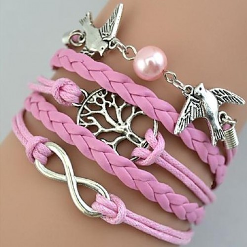 Women‘s Fashion Bird Tree Braided Brac...