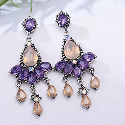 Earring Rhinestone Earrings Set Jewelry Women Wedding / Party Rhinestone / Silver Plated 1 pair Clear