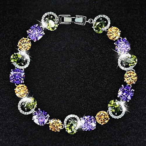 Copper Bracelets and Bangles New Design Colorful Zircon Bracelet Women Diamond Bracelet