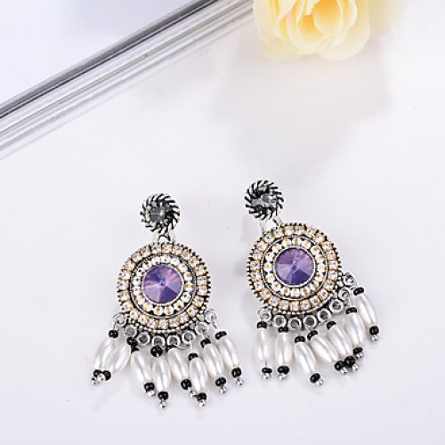 Earring Rhinestone Earrings Set Jewelry Women Wedding / Party Rhinestone / Silver Plated 1 pair Clear