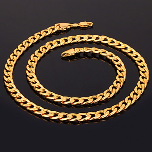 Men's 18K Chunky Gold Filled Necklace Hi...