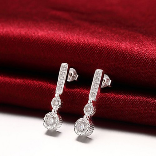 Earring Earrings Set Jewelry Women Wedding / Party / Daily / Casual 1 pair Silver / White