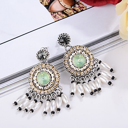 Earring Rhinestone Earrings Set Jewelry Women Wedding / Party Rhinestone / Silver Plated 1 pair Clear