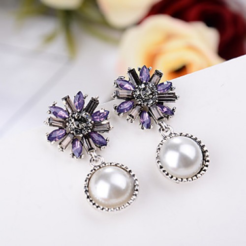 Earring Rhinestone Earrings Set Jewelry Women Wedding / Party Rhinestone / Silver Plated 1 pair Clear