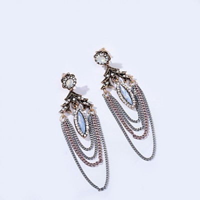 Earring Rhinestone Earrings Set Jewelry Women Wedding / Party Rhinestone / Silver Plated 1 pair Clear