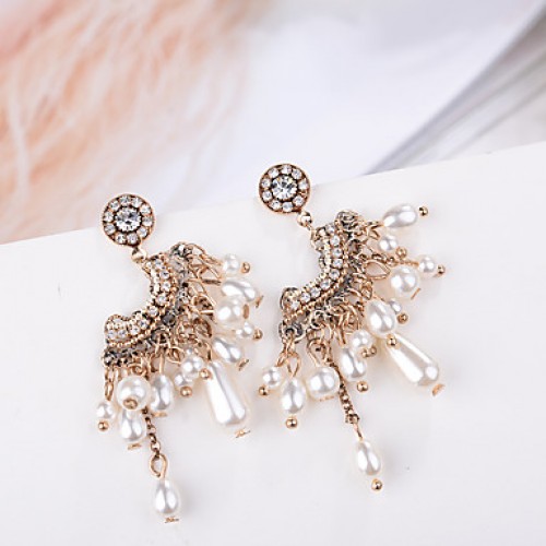 Earring Rhinestone Earrings Set Jewelry Women Wedding / Party Rhinestone / Silver Plated 1 pair Clear