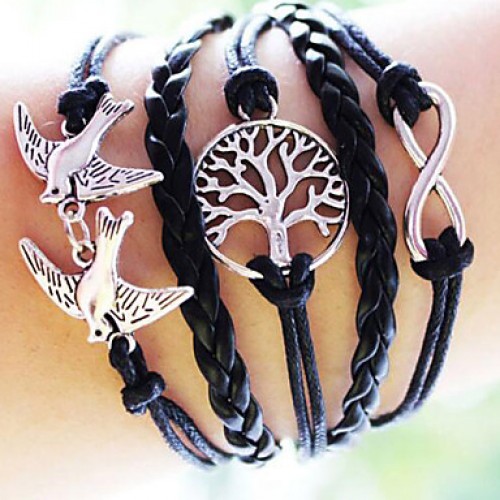 Leather Bracelet Fashion Infinity Bracelet Peace Dove Tree of Life Friendship Bracelet Wrap bracelet jewelry Christmas Gifts