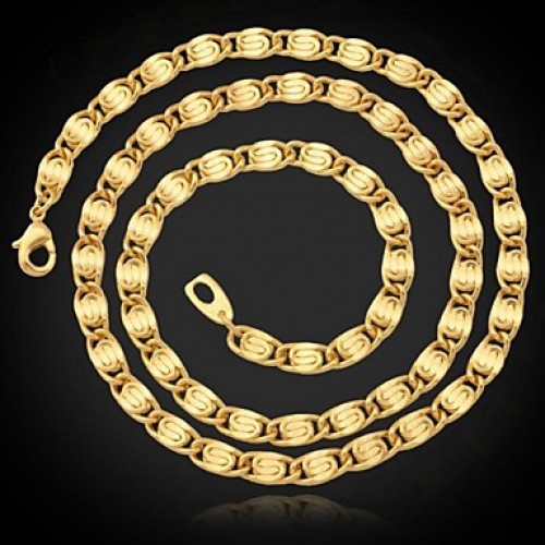 Men's Vintage 18K Chunky Gold FilledChain Necklace for Men 6MM 22Inches 55CM