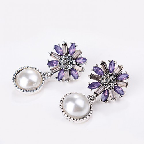 Earring Rhinestone Earrings Set Jewelry Women Wedding / Party Rhinestone / Silver Plated 1 pair Clear