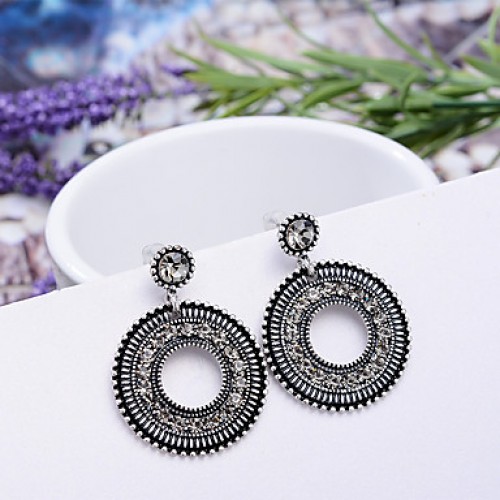 Earring Rhinestone Earrings Set Jewelry Women Wedding / Party Rhinestone / Silver Plated 1 pair Clear