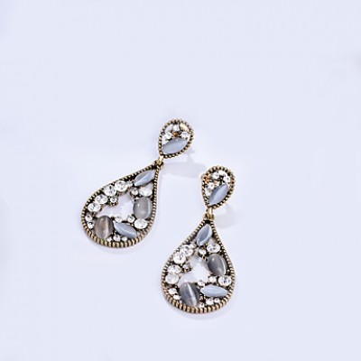 Earring Rhinestone Earrings Set Jewelry Women Wedding / Party Rhinestone / Silver Plated 1 pair Clear