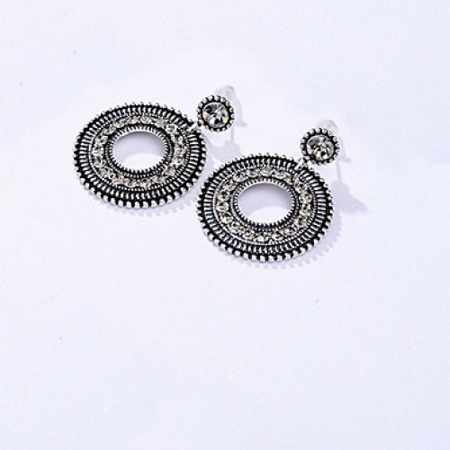 Earring Rhinestone Earrings Set Jewelry Women Wedding / Party Rhinestone / Silver Plated 1 pair Clear