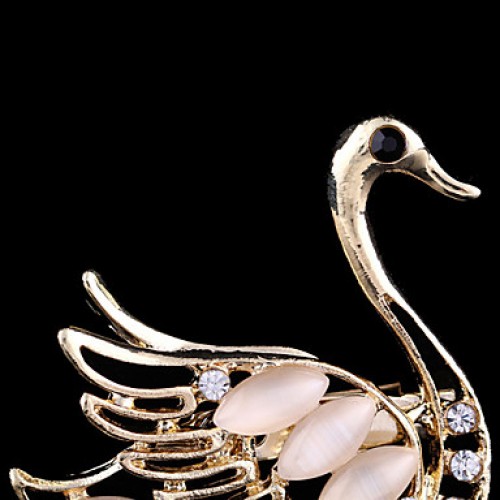 Women's Crystal Swan Animal Brooch for Wedding Party Decoration Scarf ,Fine Jewelry,Random Color