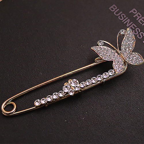 Women's Full Zircon Butterfly Brooch