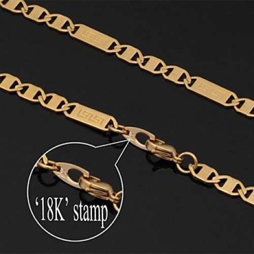 High Quality Vintage 18K Chunky Gold FilledChain Necklace for Men 5MM 22Inches 55CM Jewelry