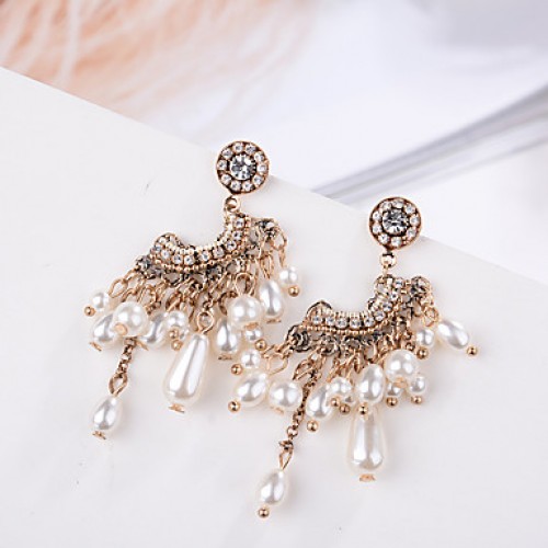 Earring Rhinestone Earrings Set Jewelry Women Wedding / Party Rhinestone / Silver Plated 1 pair Clear