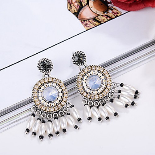 Earring Rhinestone Earrings Set Jewelry Women Wedding / Party Rhinestone / Silver Plated 1 pair Clear