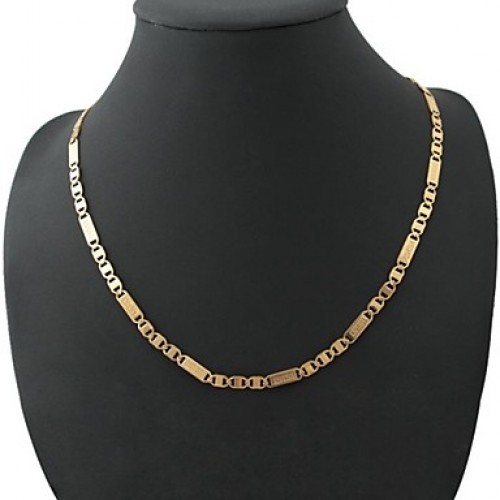 High Quality Vintage 18K Chunky Gold FilledChain Necklace for Men 5MM 22Inches 55CM Jewelry