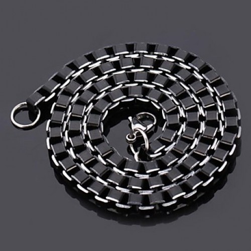 Men's Cool Black Box Chain Aluminum Allo...