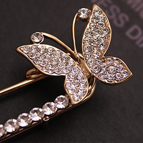 Women's Full Zircon Butterfly Brooch