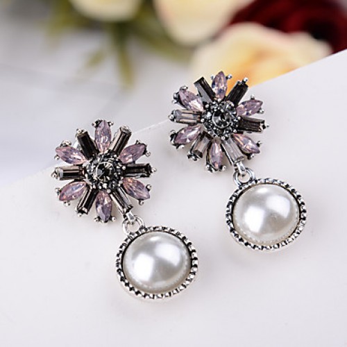 Earring Rhinestone Earrings Set Jewelry Women Wedding / Party Rhinestone / Silver Plated 1 pair Clear