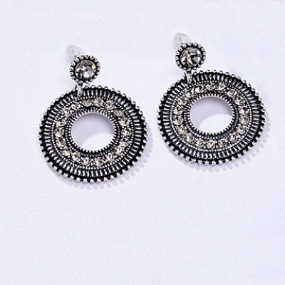 Earring Rhinestone Earrings Set Jewelry Women Wedding / Party Rhinestone / Silver Plated 1 pair Clear