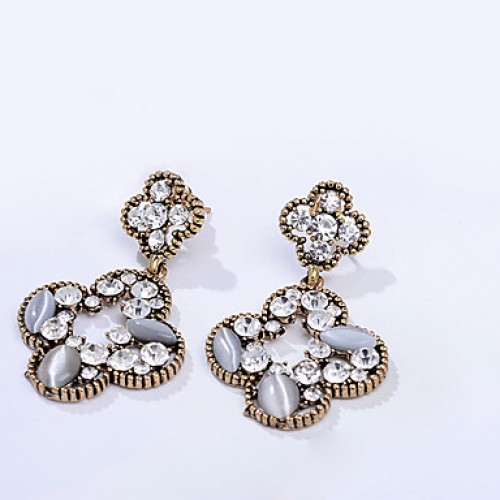 Earring Rhinestone Earrings Set Jewelry Women Wedding / Party Rhinestone / Silver Plated 1 pair Clear