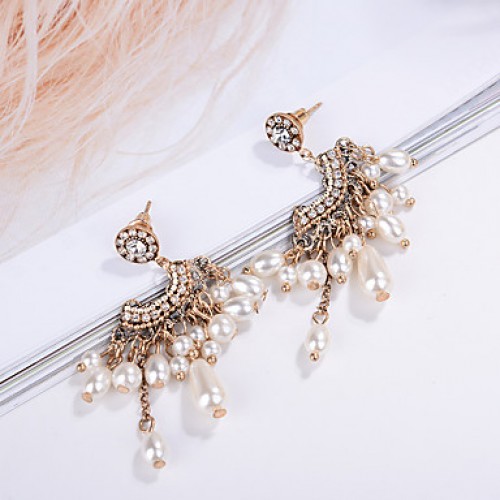 Earring Rhinestone Earrings Set Jewelry Women Wedding / Party Rhinestone / Silver Plated 1 pair Clear