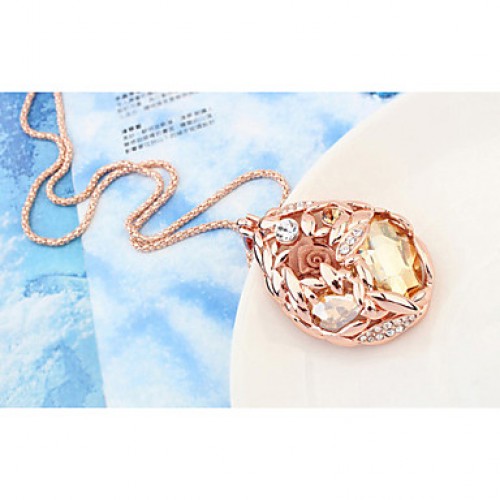 Austria Crystal Water Drop Shape Pendant Necklace,Fine Jewelry