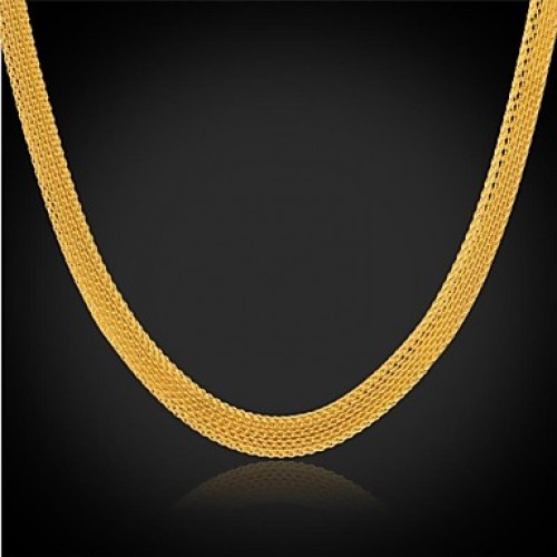 Chunky Chain Necklace 18K Real Gold Plat...