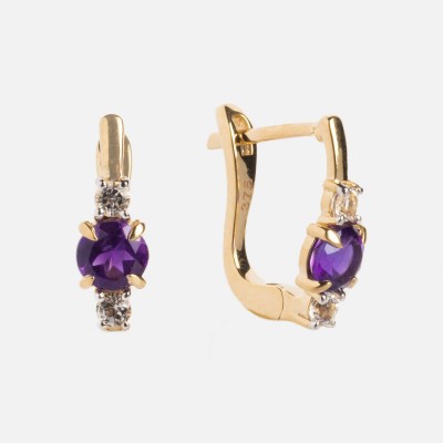 Solid Gold 2025 February Capsule Classic Amethyst Hugger Earrings