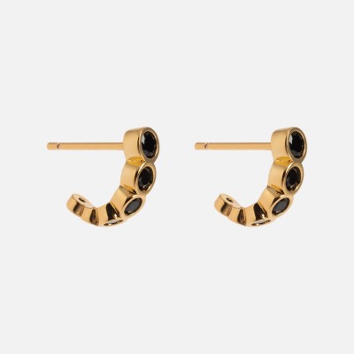 Astrid Black Hoop Earrings