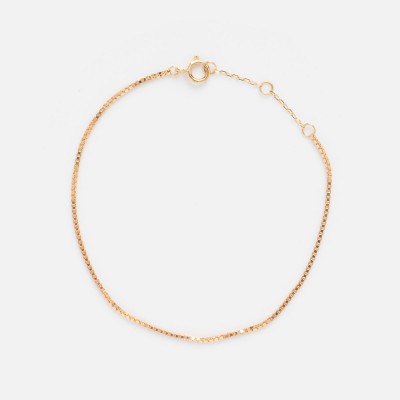 Solid Gold Box Chain Bracelet